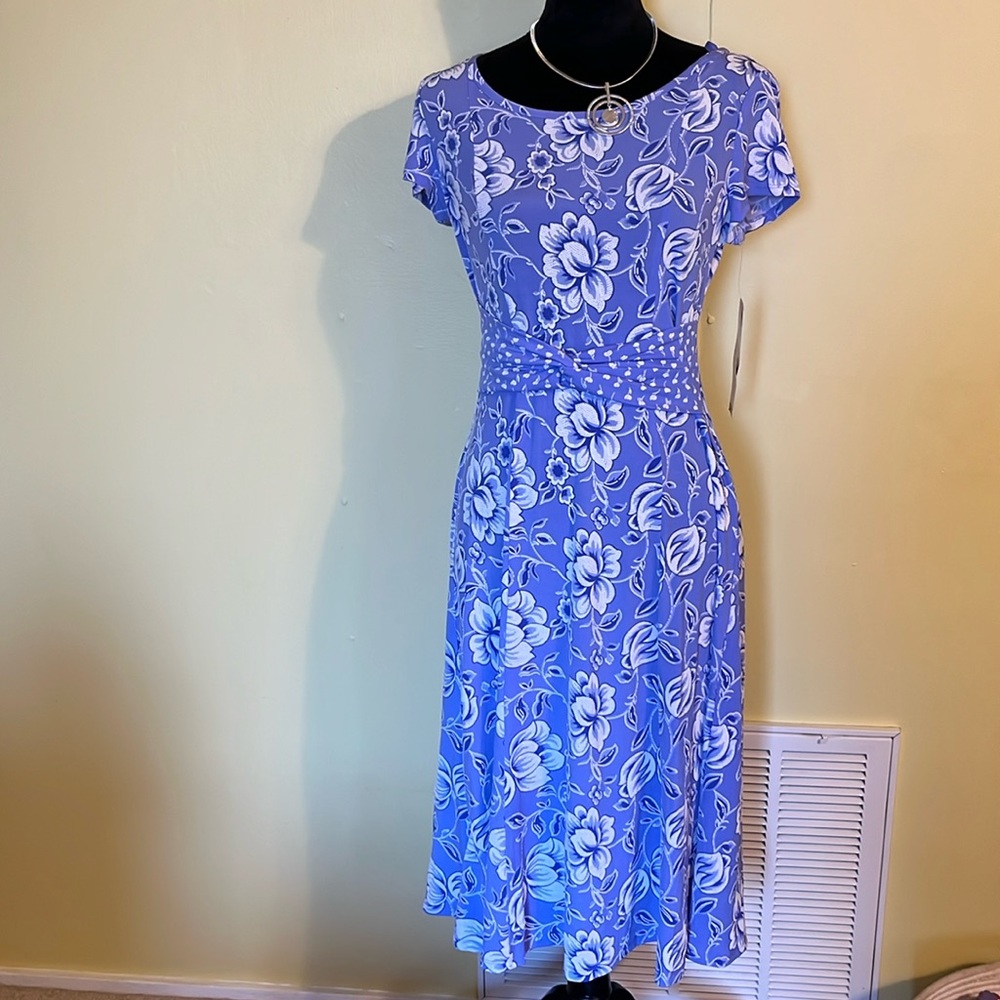NWT Perceptions New York Fit & Flare Dress With Liz Claiborne necklace